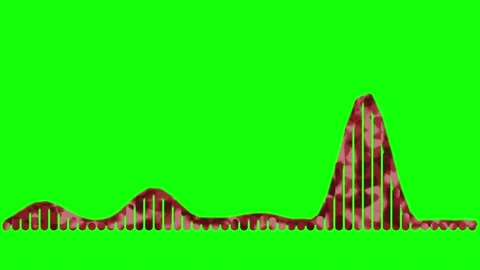 Video equalizer for music, movement, animation, bars with a stripe, red Stock Footage 165030942