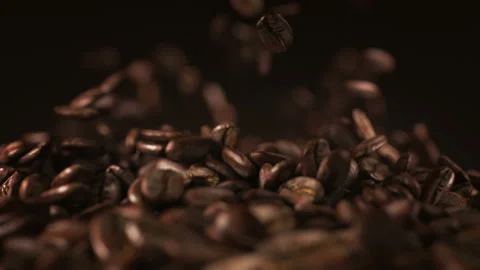 Video of exploding coffee beans in real super slow motion Stock-Footage 87730557