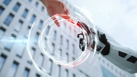 A video explores humanrobot ties, showcasing a touching moment Stock Footage 316829779
