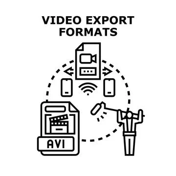 Video export format processing and digital media distribution Stock Illustration