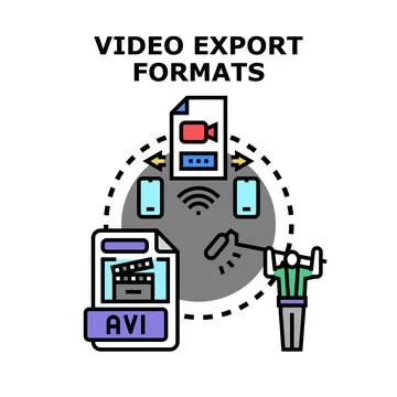 Video export format processing and digital media distribution Stock Illustration