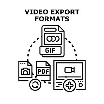 Video export formats concept converting multimedia digital content 스톡 일러스트