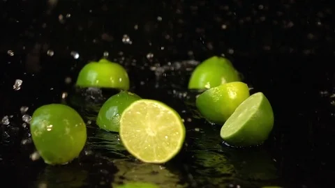 Video of falling lime in real slow motion Stock Footage 80672874