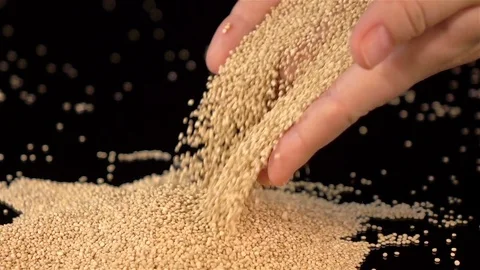 Video of falling quinoa in real slow motion Stock-Footage 78572724