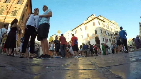 Video of famous Spanish steps on Piazza di Spagna in central Rome, video by g Stock-Footage 86100715