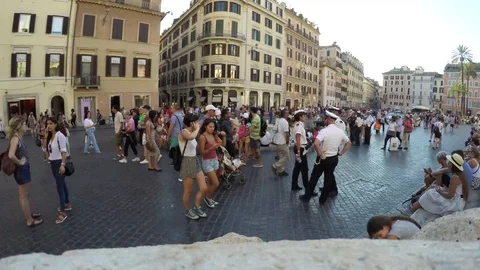 Video of famous Spanish steps on Piazza di Spagna in central Rome, video by g Stock-Footage 86100716