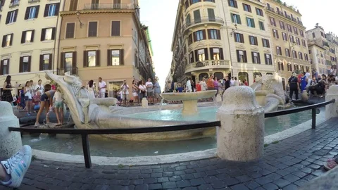 Video of famous Spanish steps on Piazza di Spagna in central Rome, video by g Stock-Footage 86100720
