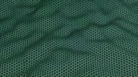 Video fan grid with small cells undulates like waves. Stock Footage 291536619