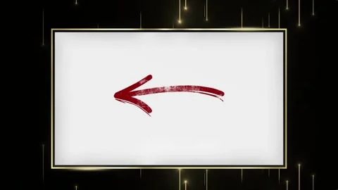 This video features a dynamic red hand drawn arrow pointing left inside a white Stock Footage 339257194