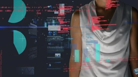 The video features a person using a computer to code on a green screen Stock Footage 329362170