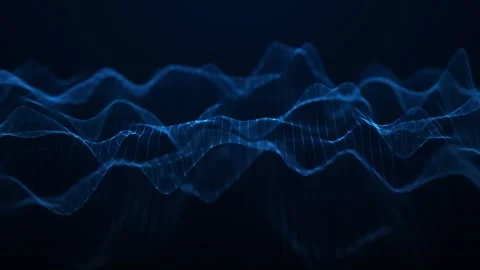 The video features a smooth, flowing grid of dots in a blue color scheme, c.. Stock Footage 317444671