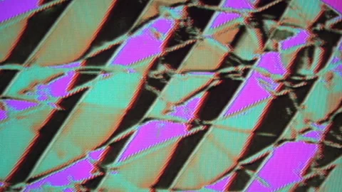 Video feedback loop of ribbon shapes.Analog video synthesizer patch. Stock Footage 315013326