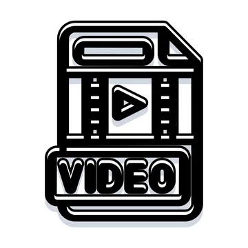 Video file document icon with media player symbol Stock Illustration