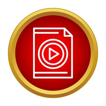 Video file document icon with red play button Stock Illustration