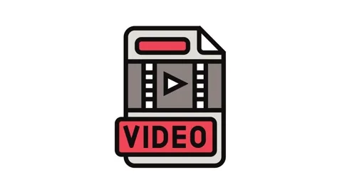 Video file format document color icon animation Stock Footage 326100764