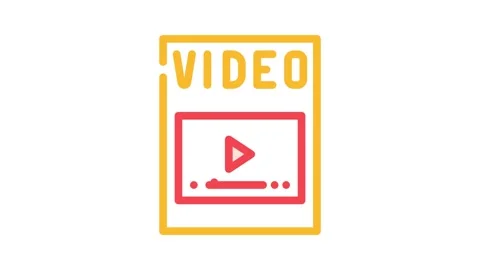 Video file format document color icon animation Stock Footage 327271840