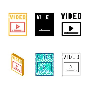 Video file format document color looks icon vector 스톡 일러스트