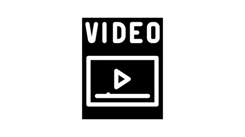 Video file format document glyph icon animation Stock Footage 326746679