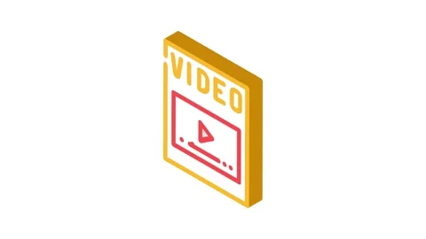 Video file format document isometric icon animation Stock Footage 327294760