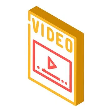 Video file format document isometric icon vector illustration 스톡 일러스트