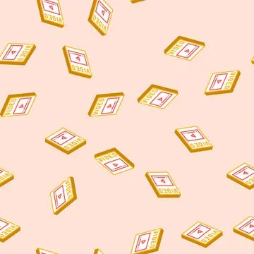 Video file format document isometric icon seamless pattern Stock Illustration