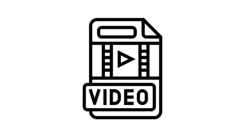 Video file format document line icon animation Stock Footage 326137051