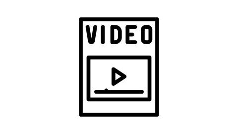Video file format document line icon animation Stock Footage 326766324