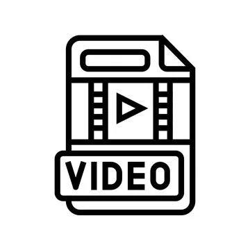 Video file format document line icon vector illustration Stock Illustration
