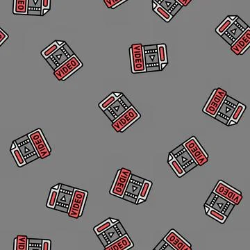 Video file format document vector seamless pattern Stock Illustration