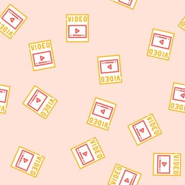 Video file format document vector seamless pattern Stock Illustration