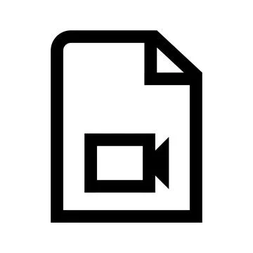 Video file icon with camera symbol isolated on transparent background Stock Illustration
