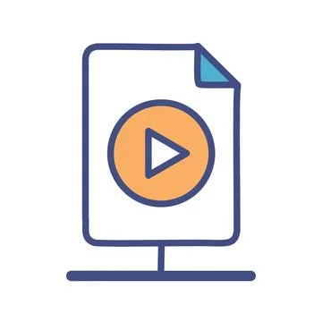 Video file icon. Play button symbol inside a file icon, representing media .. 스톡 일러스트