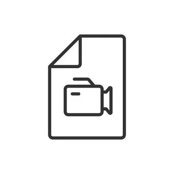 Video file, in line design. Digital media, video format, player, media file イラスト素材