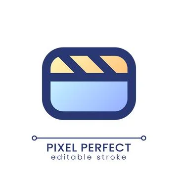 Video file pixel perfect gradient fill ui icon Stock Illustration