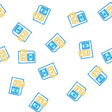 Video file vector seamless pattern Stock Illustration