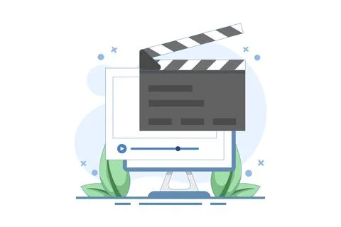Video film editing concept created on pc computer Stock Illustration