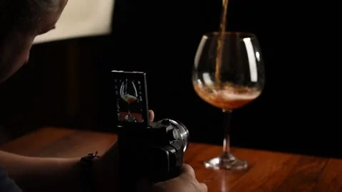Video filming of a glass of wine. Video stock 217840988