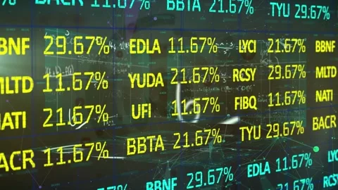 Video of financial data processing over mathematical equations on screens Stock Footage 329232411