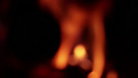 Video of fire in out of focus (bokeh) detail. Stock Footage 238965183