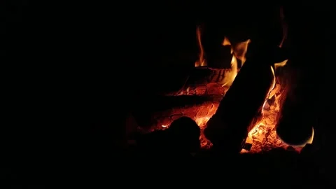 Video of the fire on the right in the fireplace. Stock Footage 168217264