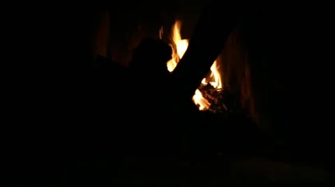 Video of fire for wood at the end of the fireplace. Stock Footage 169223353