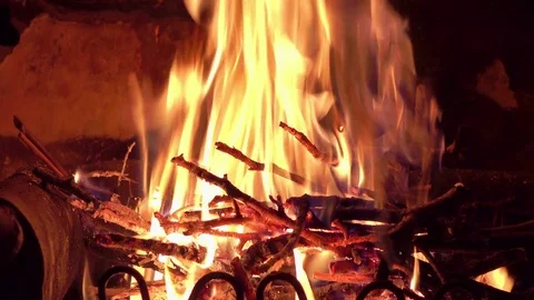 Video of fireplace in 4K Stock Footage 75265409