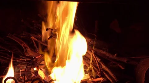 Video of fireplace in 4K Stock Footage 75821506