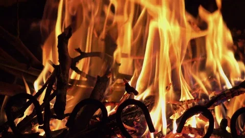 Video of fireplace in 4K Stock Footage 76767974