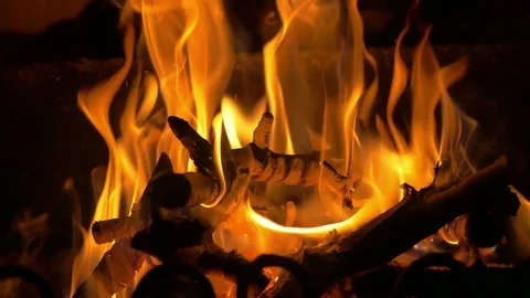 Video of fireplace in 4K Stock Footage 79726017