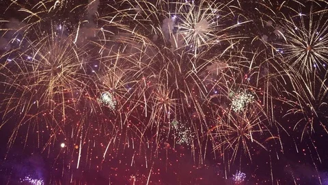 Video of fireworks in 4K Stock Footage 74681993