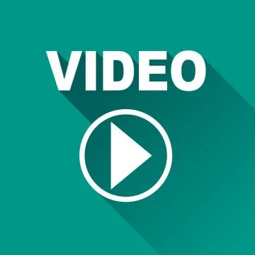 Video flat design icon Stock Illustration