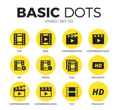 Video flat icons vector set イラスト素材