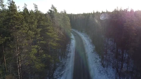 A video of the flight over the road on which cars go Stock Footage 130435633