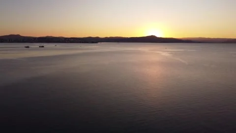 Video in Florianopolis on Beiramar with Sunset in Winter Stock Footage 244085384